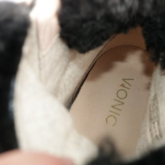 Vionic Womens Oak Boots Size 9 Black Suede Sherpa Lace Up Booties Sneaker Shoes - Picture 9 of 12
